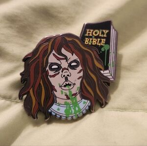 The Exorcist Regan Enamel Pin, Horror Collectible